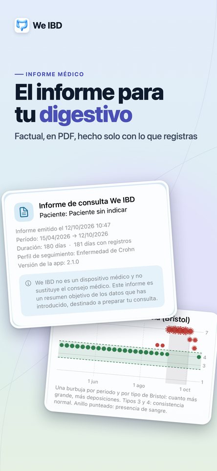 El informe para su digestivo. Factual, en PDF, hecho solo con lo que registra.