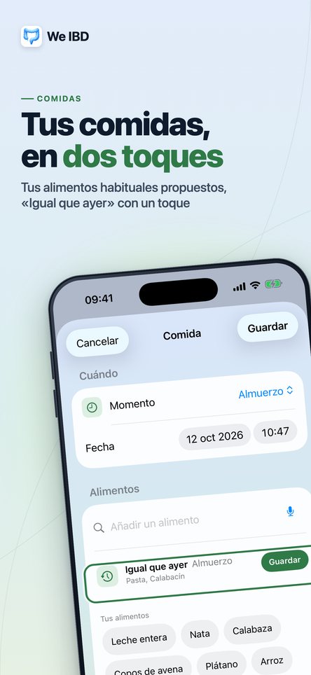 Sus comidas, en dos toques. Sus alimentos habituales propuestos, «Igual que ayer» con un toque.